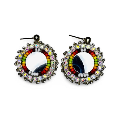 WR Bead & Mirror Earrings