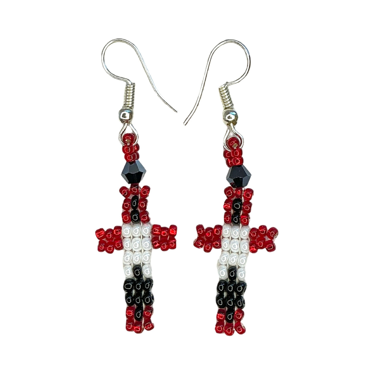 LZ Peyote Stitch Cross Earrings