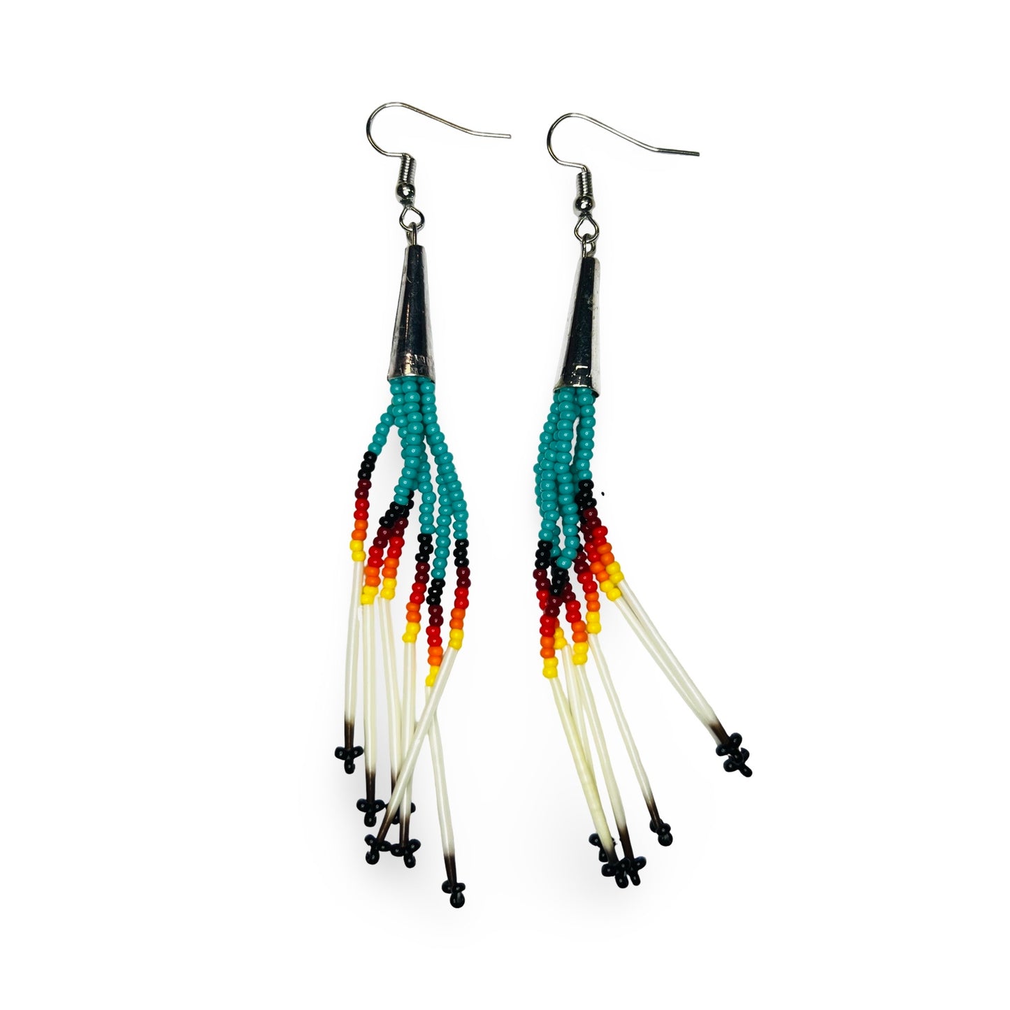 SHMH Beaded Fringe w/ Quill Earrings