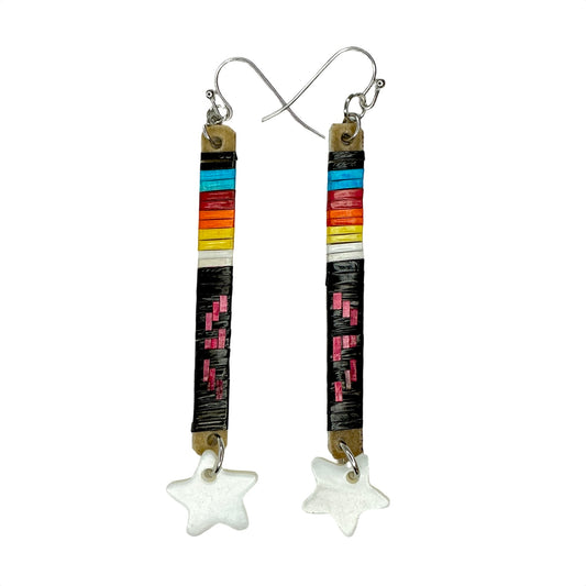CRC Slat Star Abalone Quill Earrings