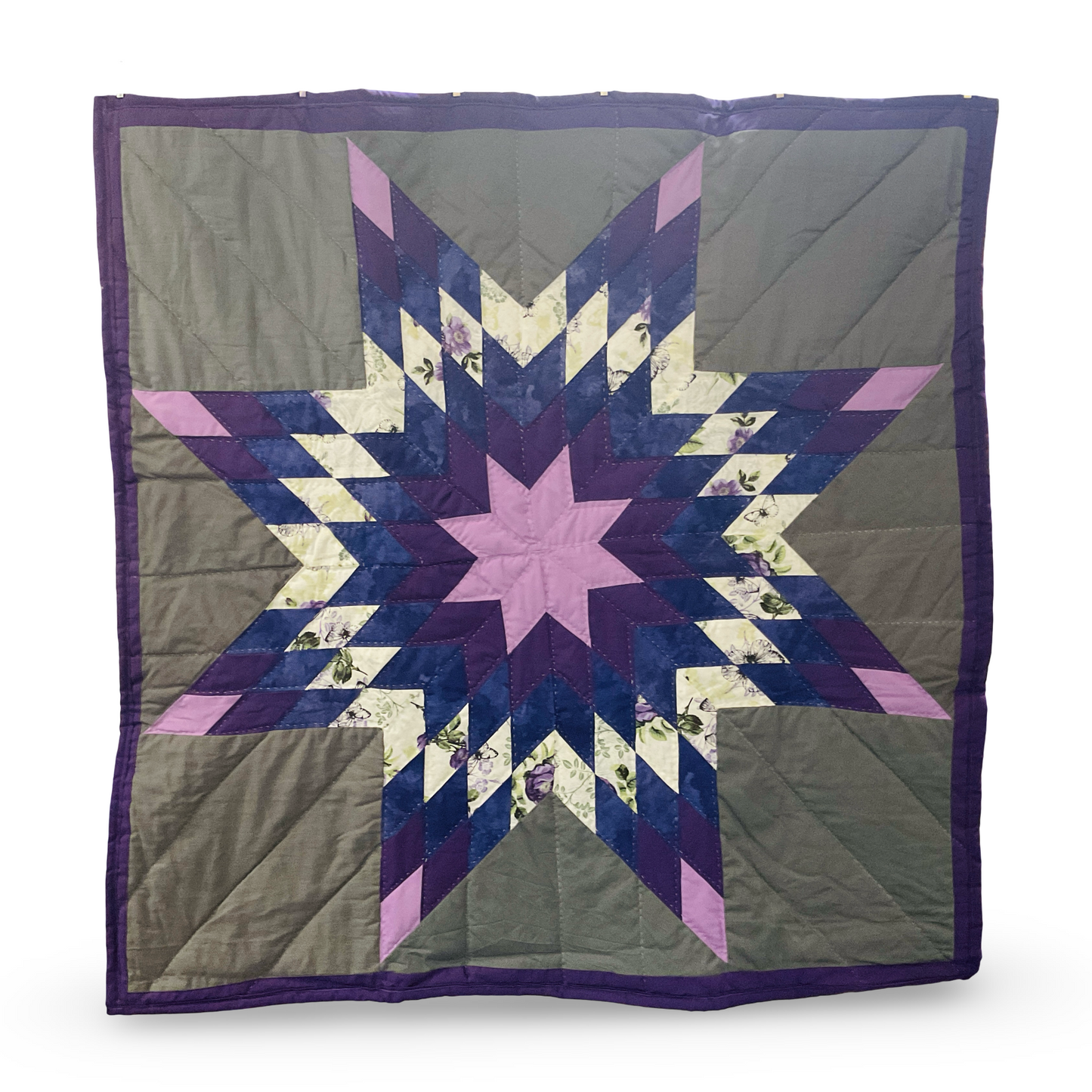 CEH Purple/Gray Baby Star Quilt
