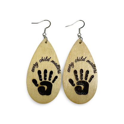 MH Wood Etched Earrings