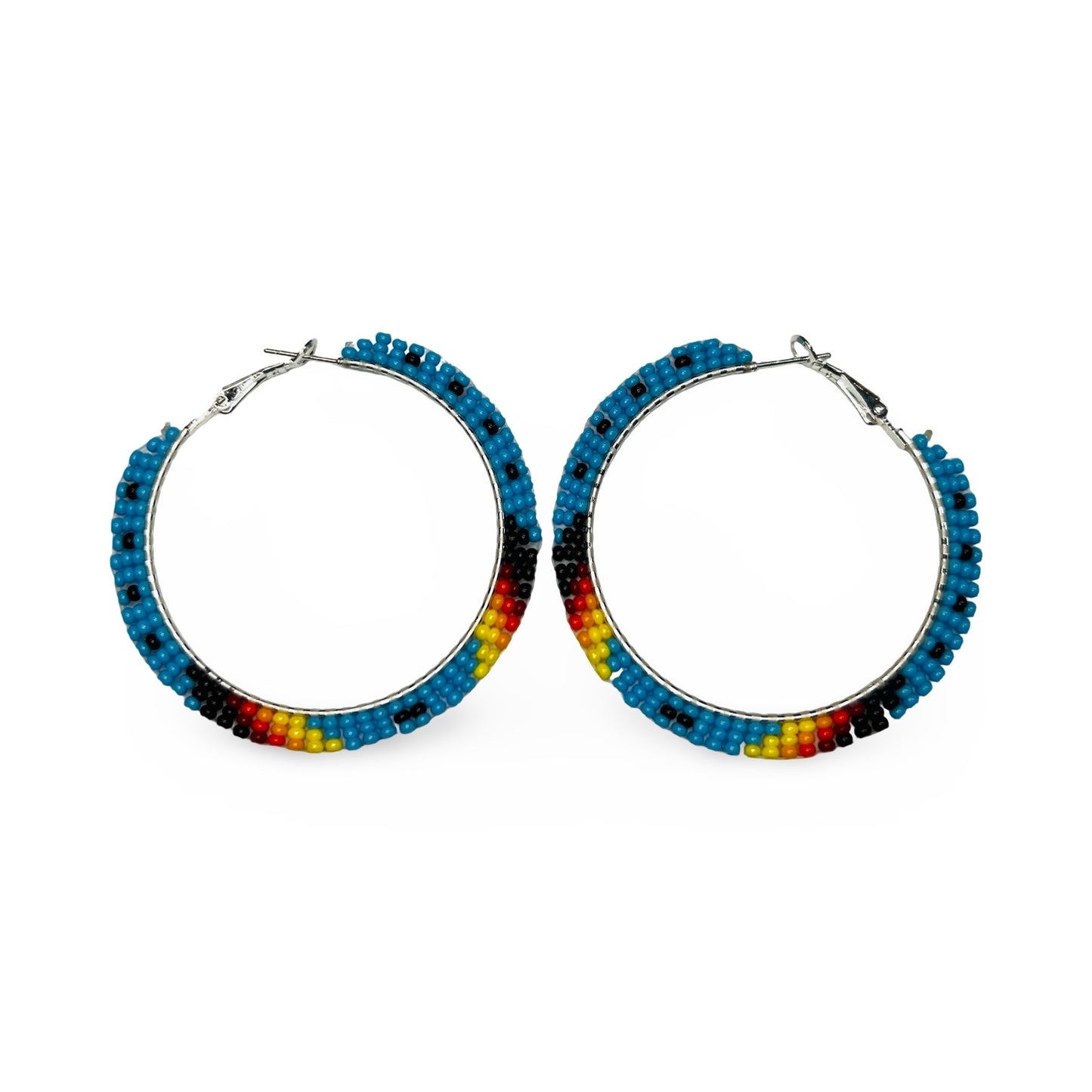 DYH 2.5" Beaded Hoop Earrings