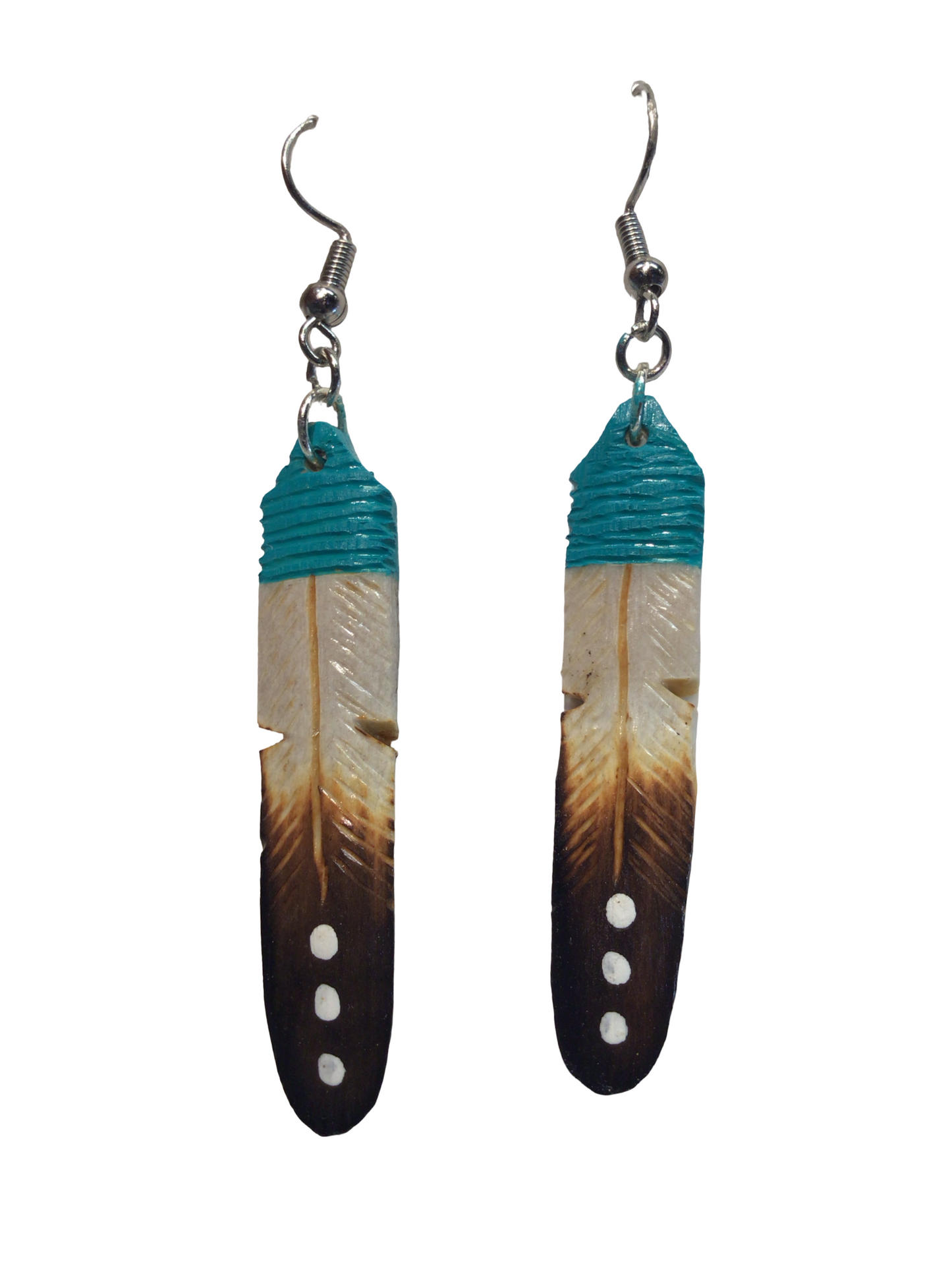 DYH Painted Top Feather Earrings