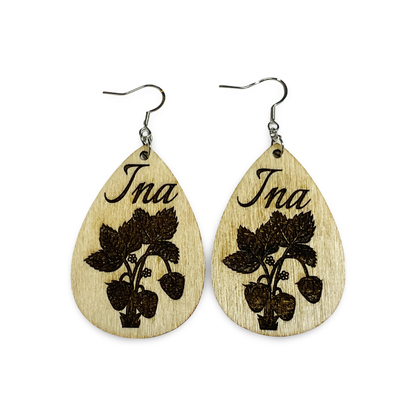MH Wood Etched Earrings