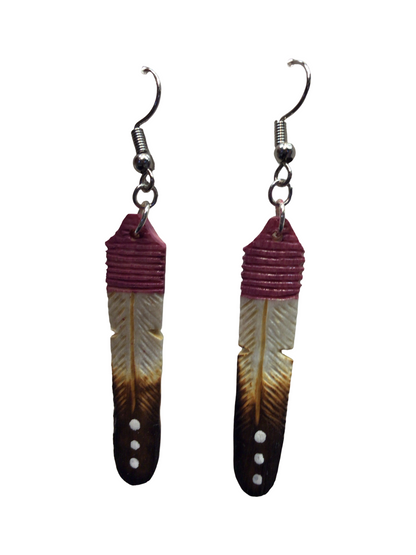 DYH Painted Top Feather Earrings