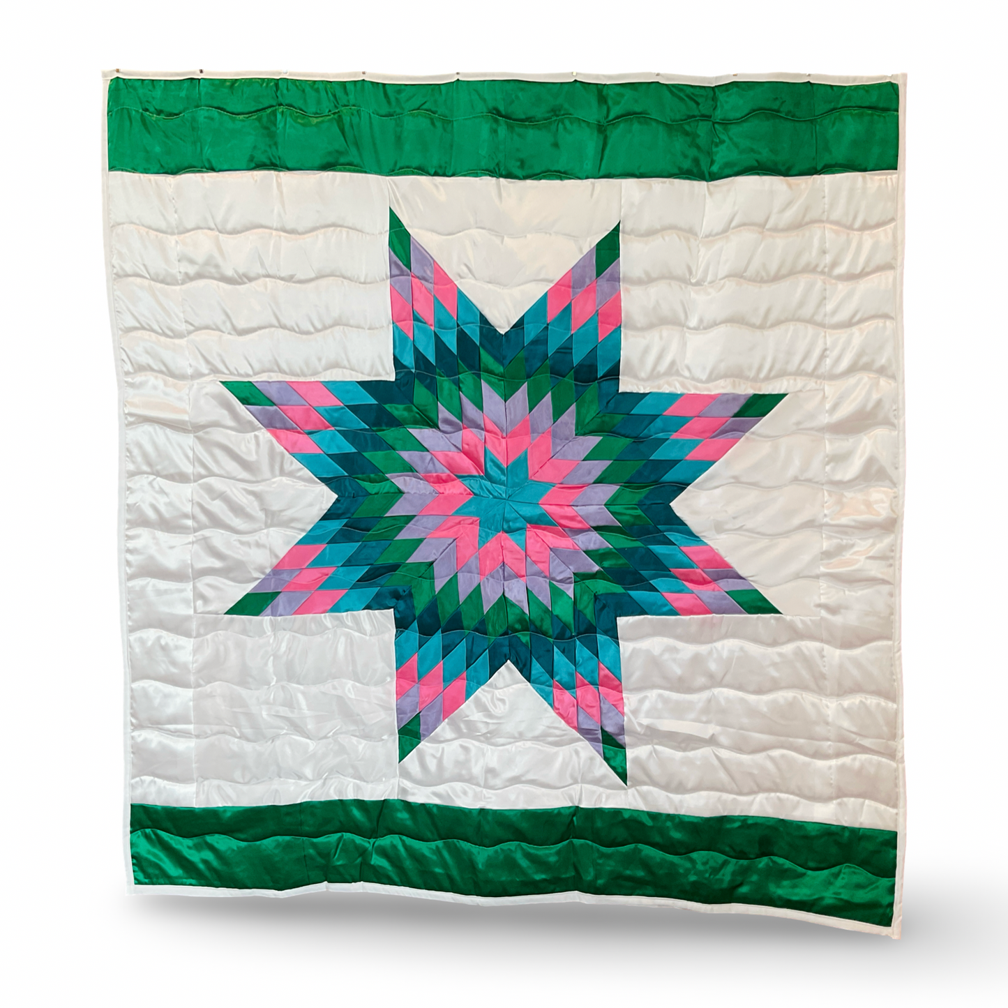 KIC Bubble Gum Queen Satin Star Quilt