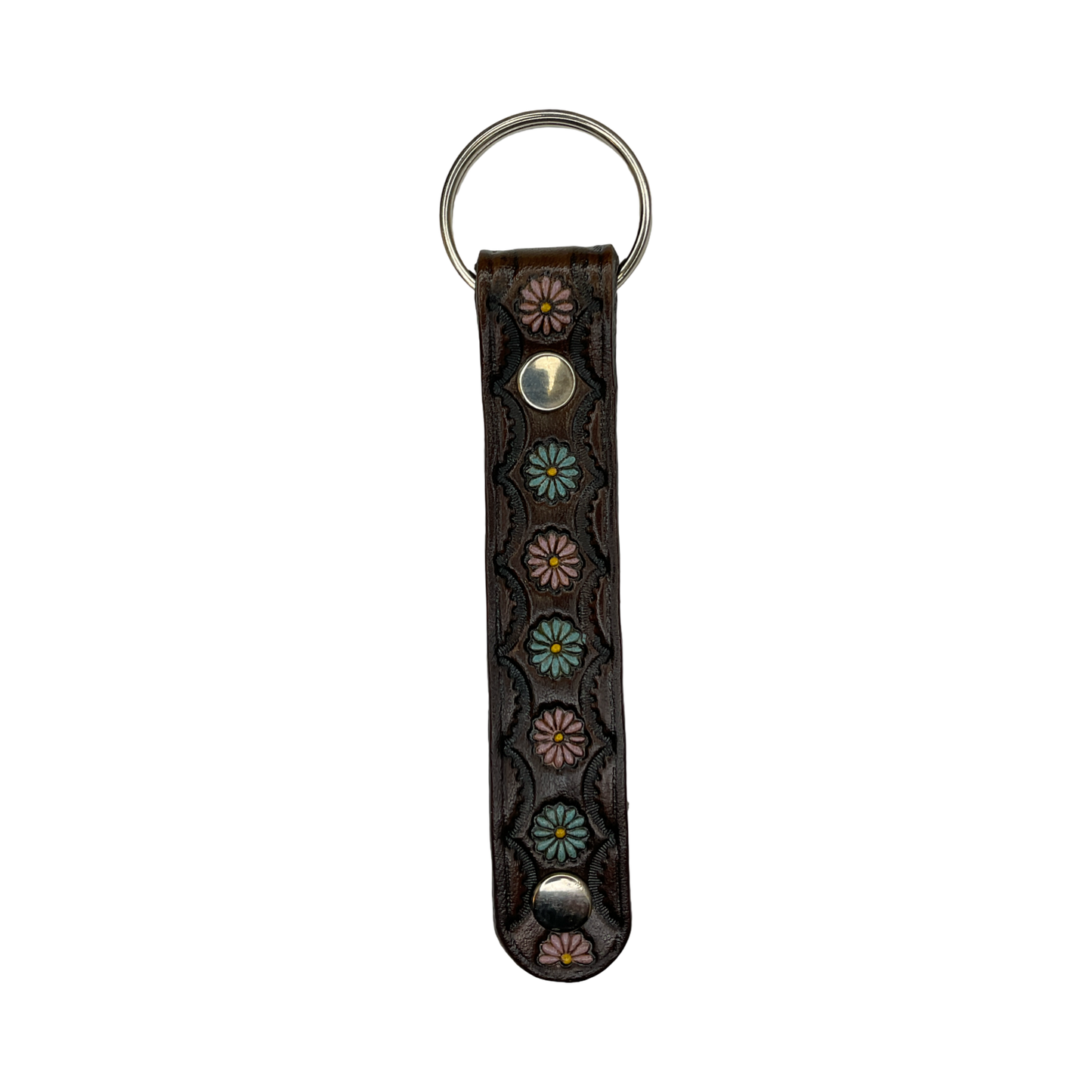 TEB Stamp Leather Keychain 4"