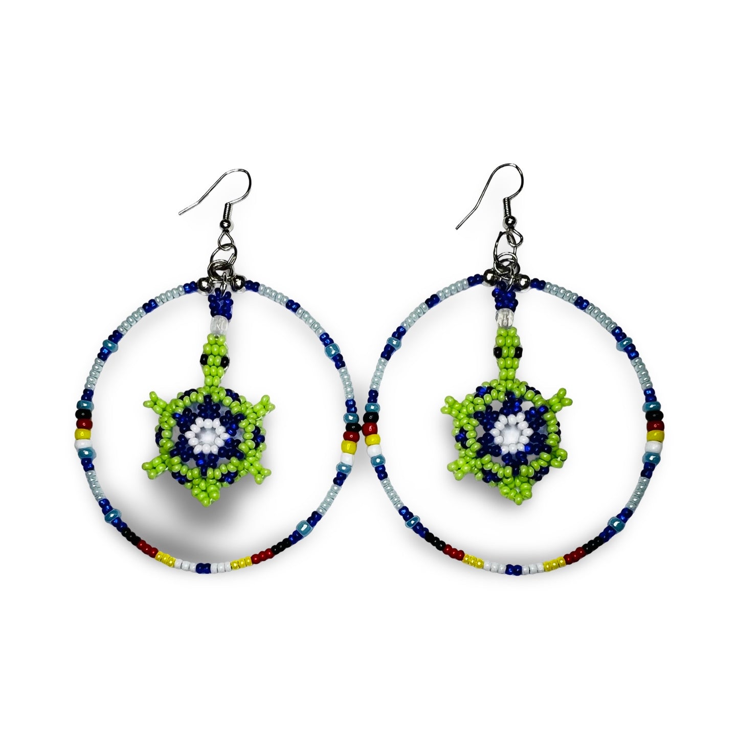 LZ Beaded Hoop w/ Turtle Earrings