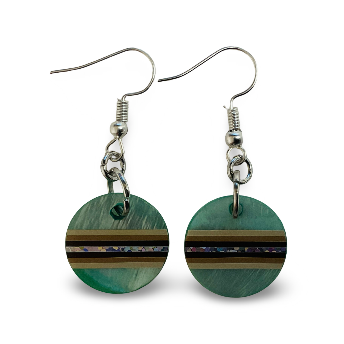 WW Vinyl Blue Abalone Earrings