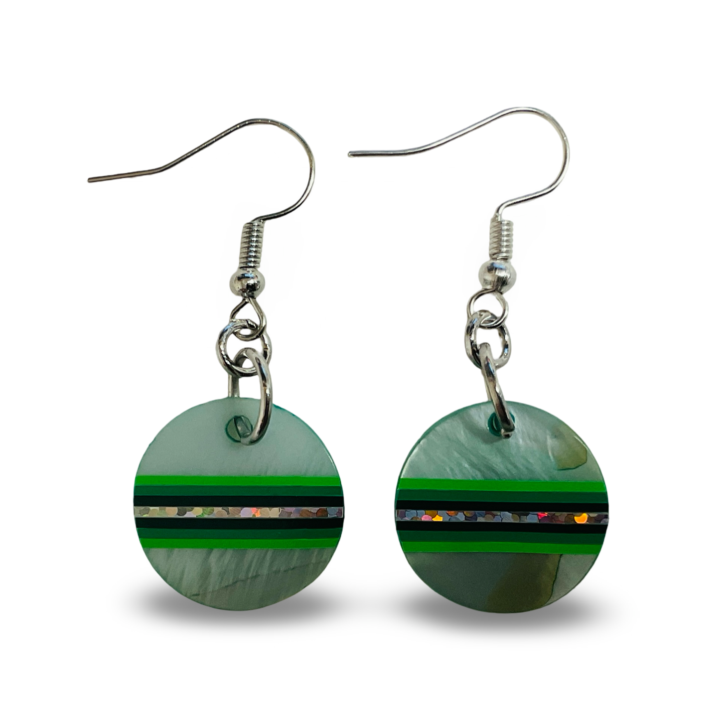 WW Vinyl Blue Abalone Earrings