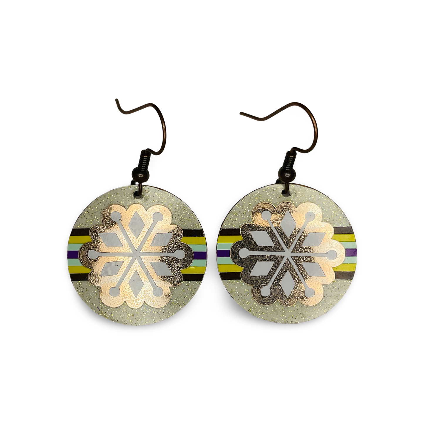 WW Round Vinyl on Metal Earrings
