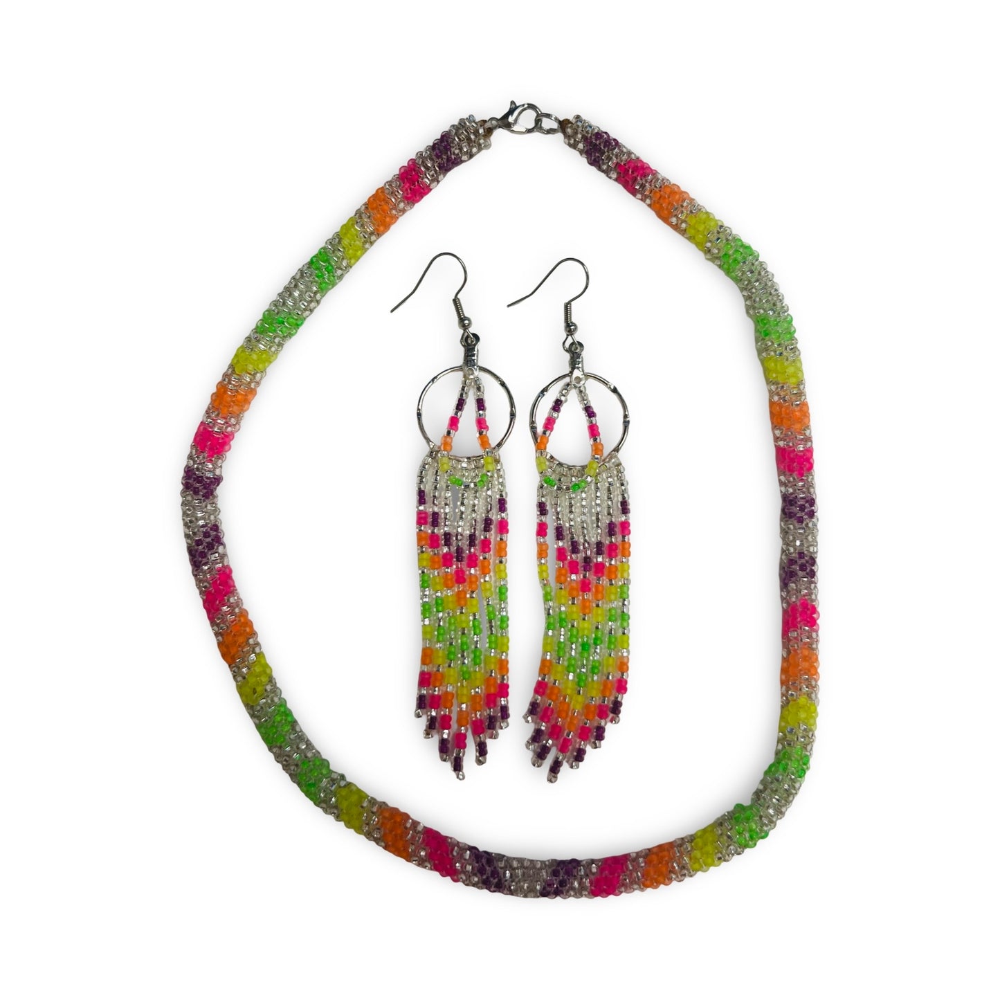 CJE Beaded Choker/Earrings Set