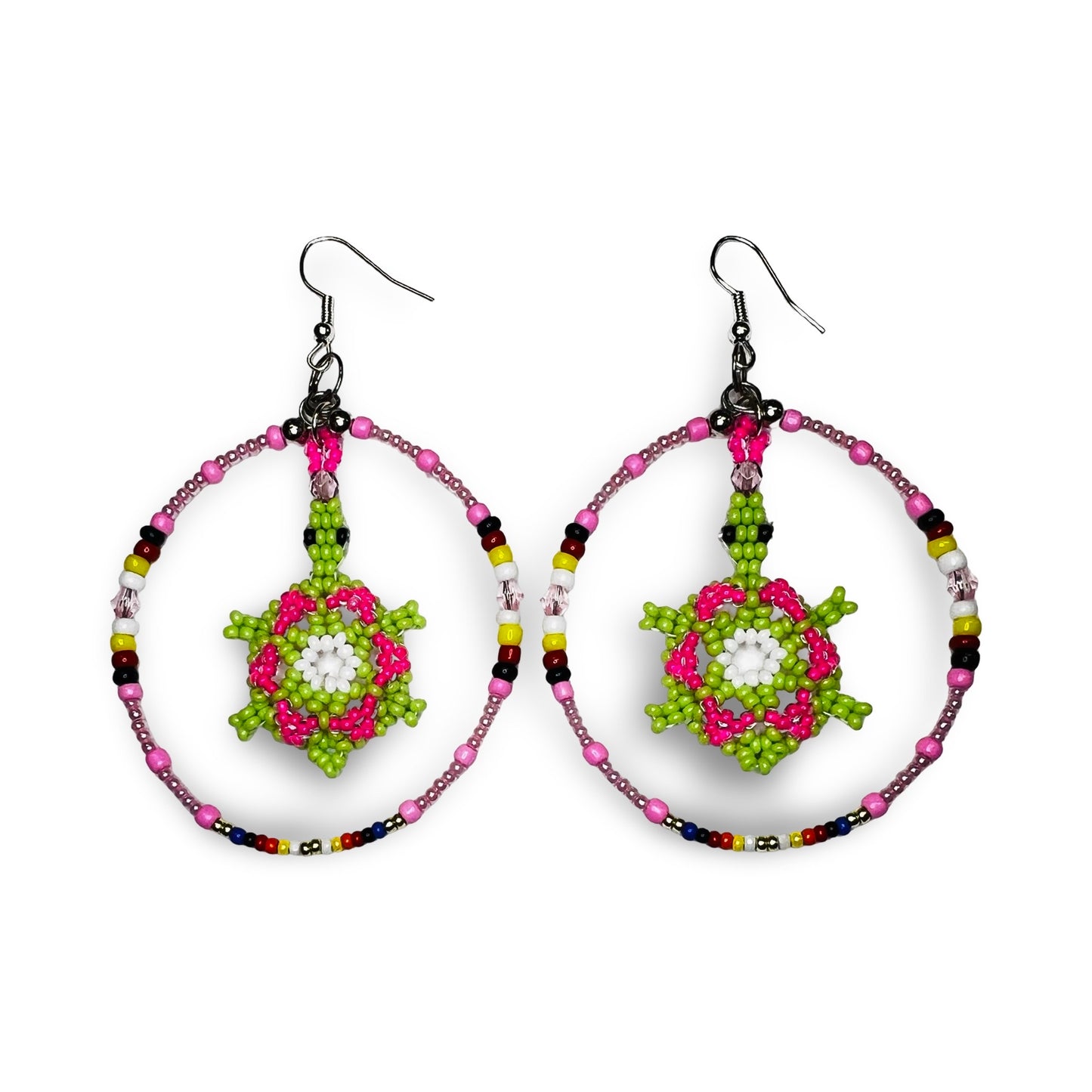 LZ Beaded Hoop w/ Turtle Earrings