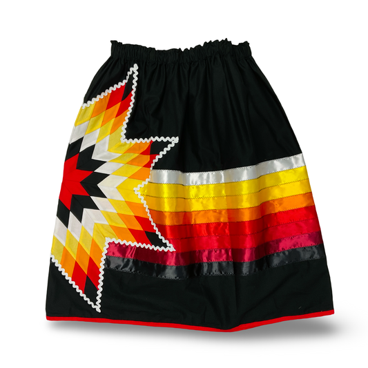 WL Black Ribbon Skirt w/ Design Applique