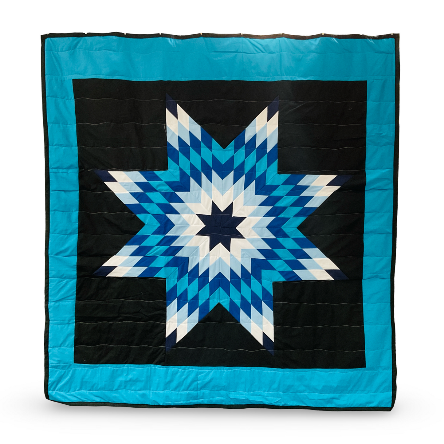 JBE Blue/Teal Queen Star Quilt