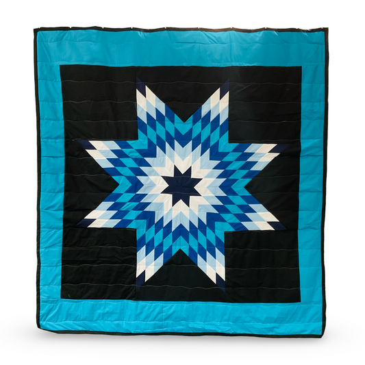 JBE Blue/Teal Queen Star Quilt