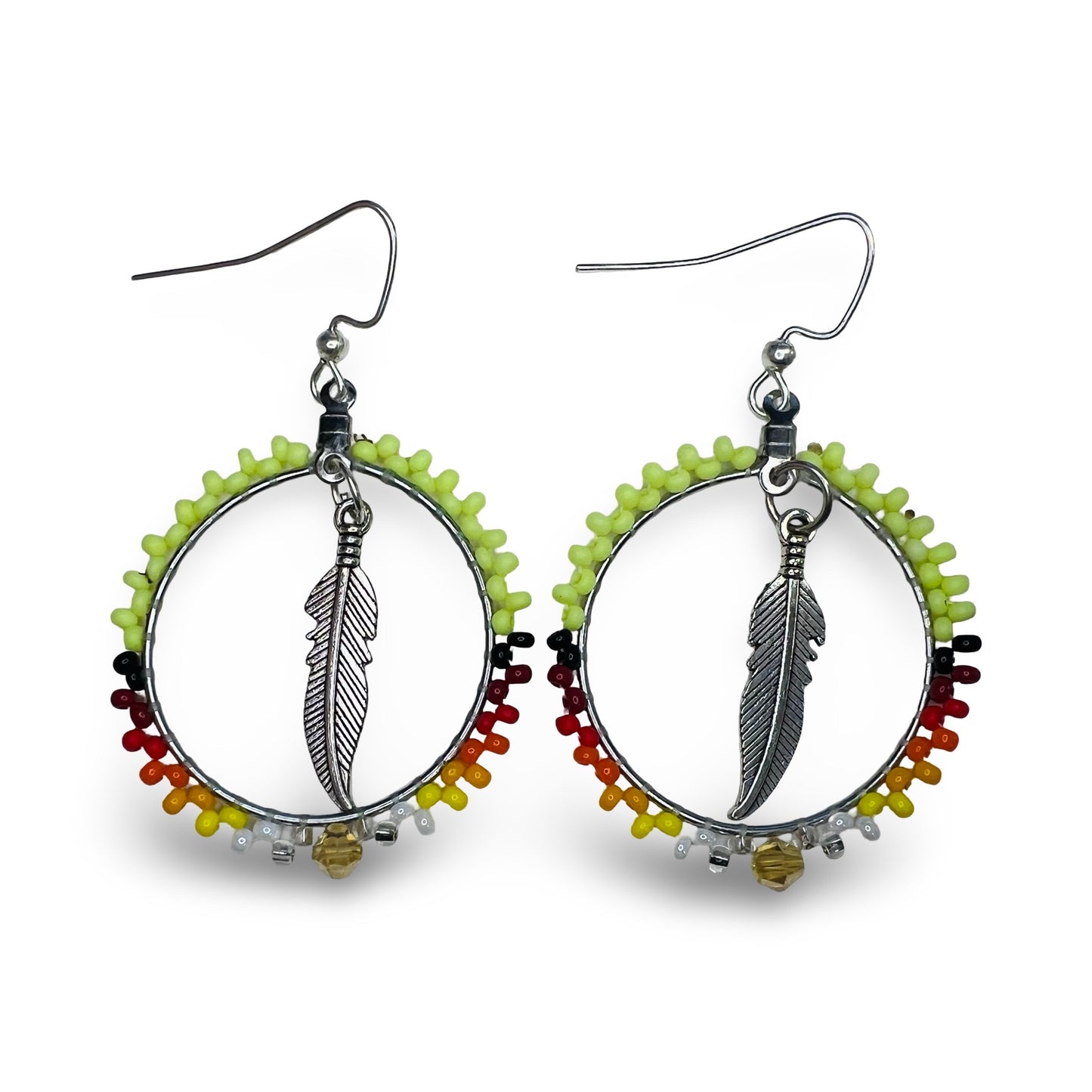 RBE Hoop Feather Earrings