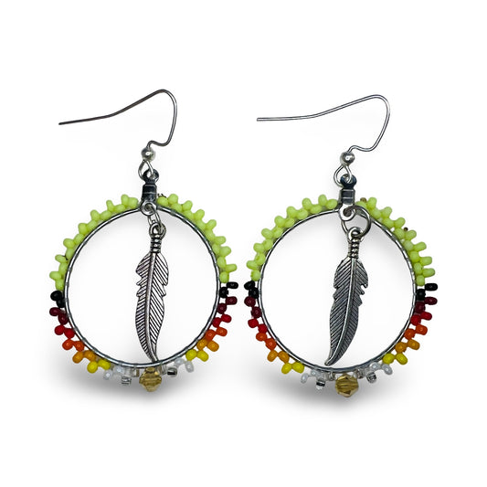 RBE Hoop Feather Earrings