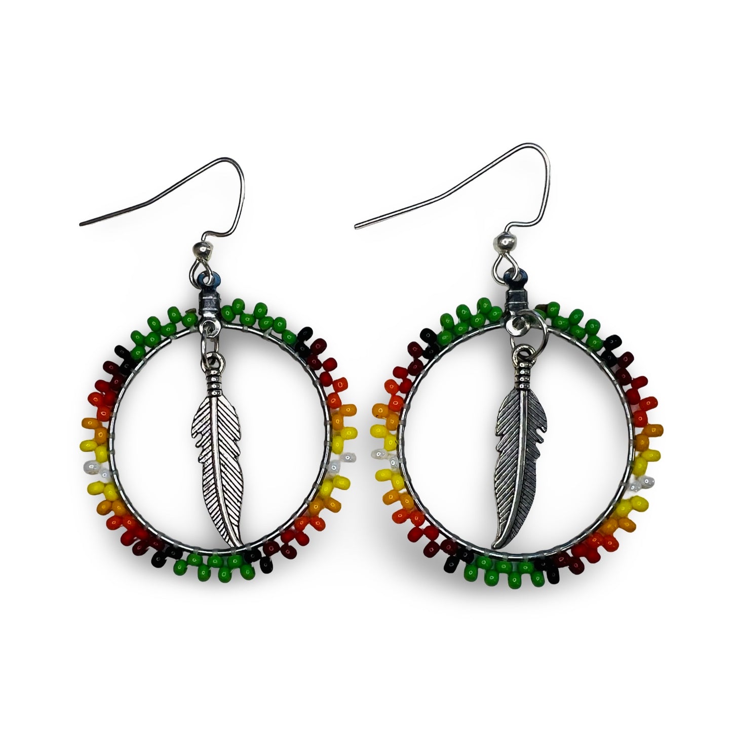 RBE Hoop Feather Earrings