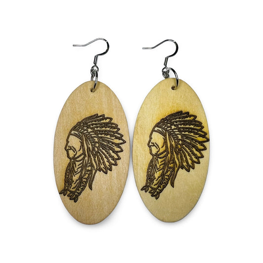 MH Oval Wood Earrings