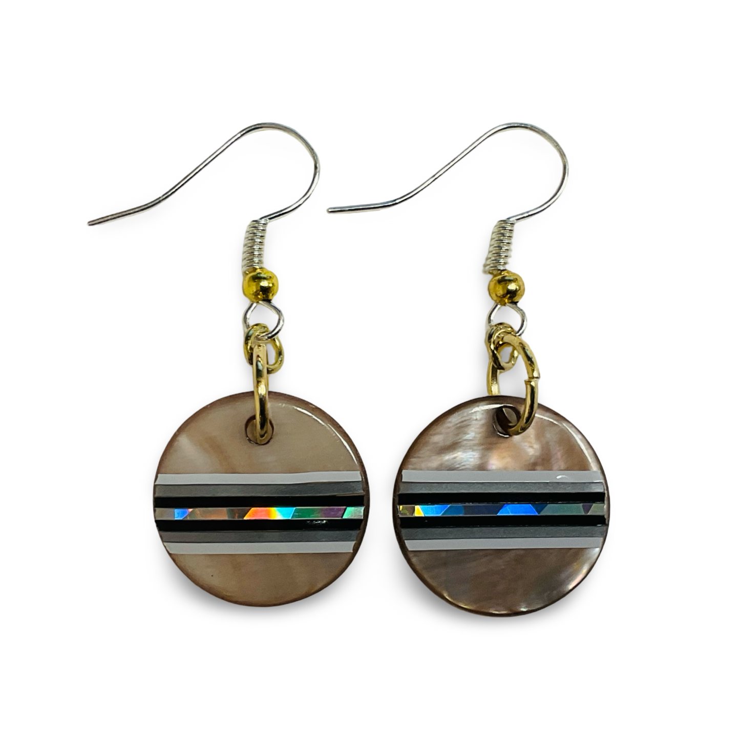 WW Vinyl Brown Abalone Earrings