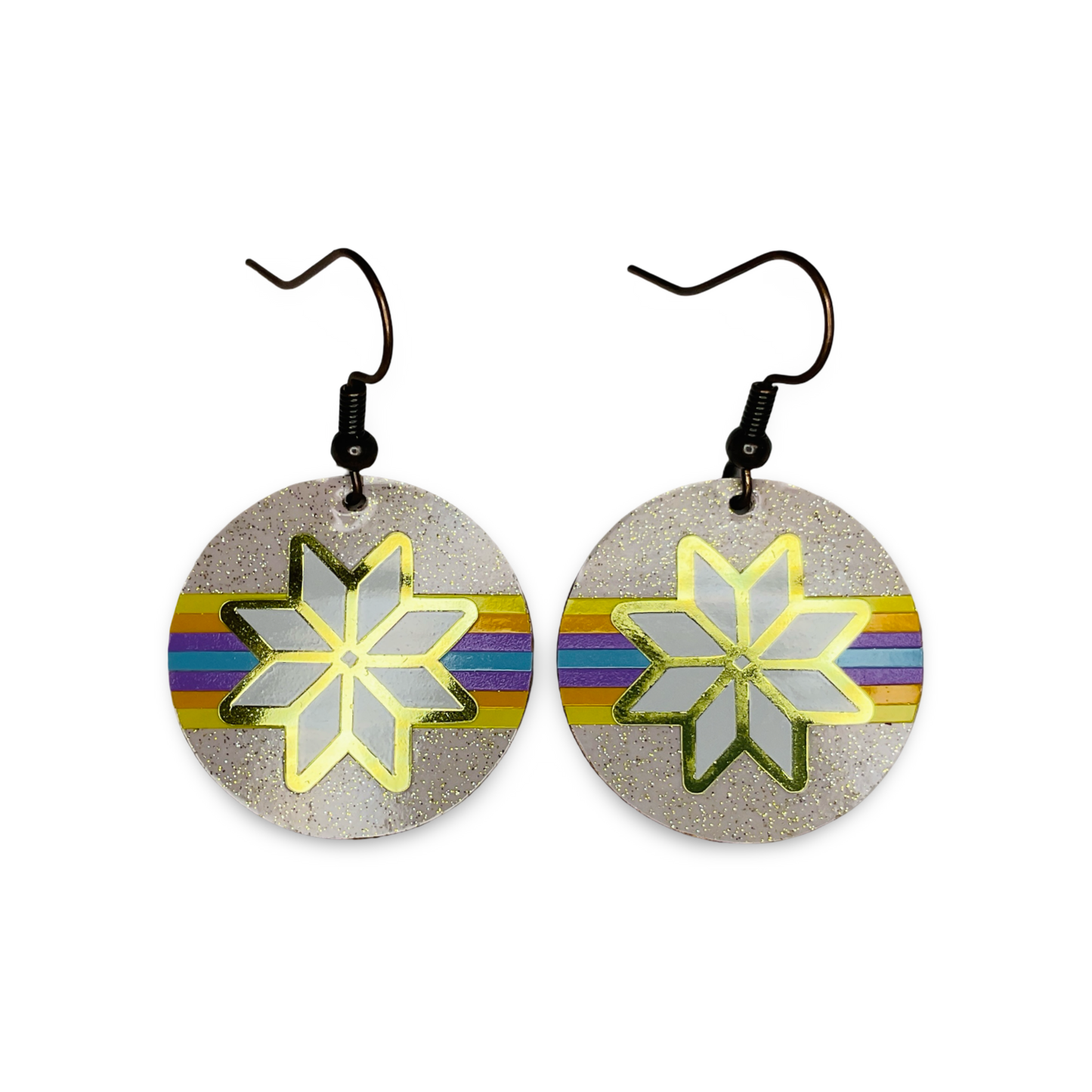 WW Round Vinyl on Metal Earrings