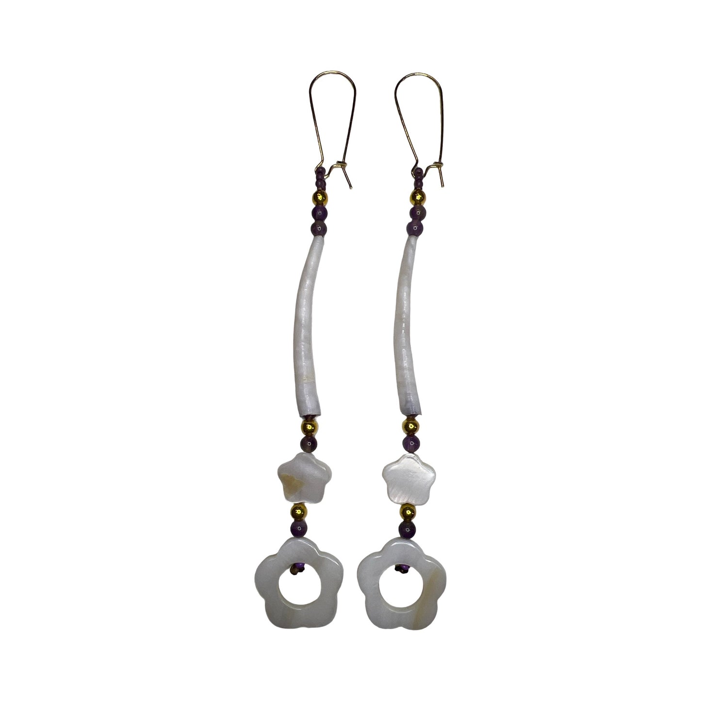 GIL Dentalium Earrings w/ Drop