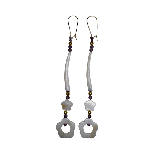 GIL Dentalium Earrings w/ Drop