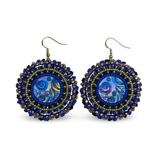KH Beaded Cab Earrings