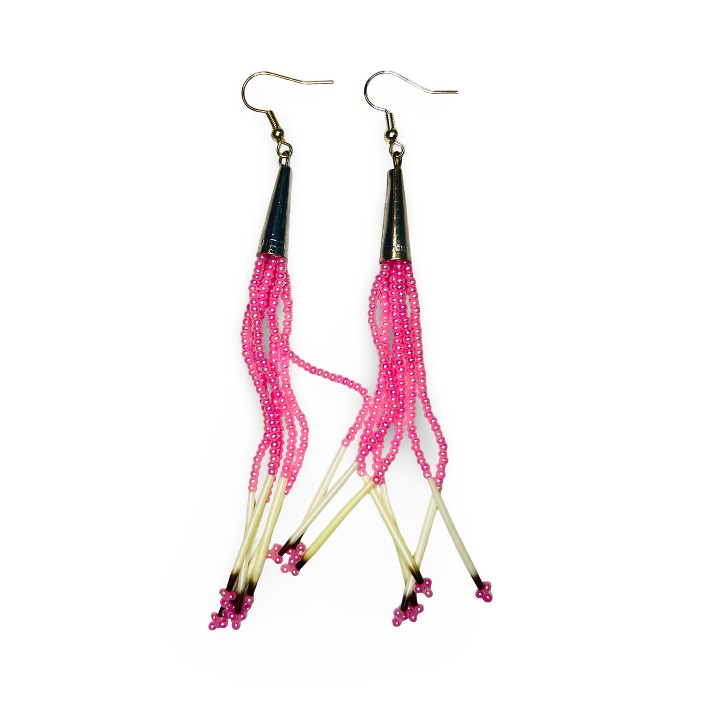 SHMH Beaded Fringe w/ Quill Earrings