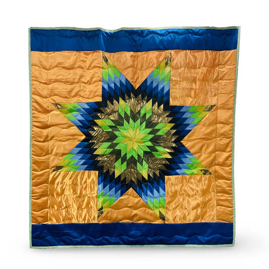 KIC Orange/Green Satin Star Quilt
