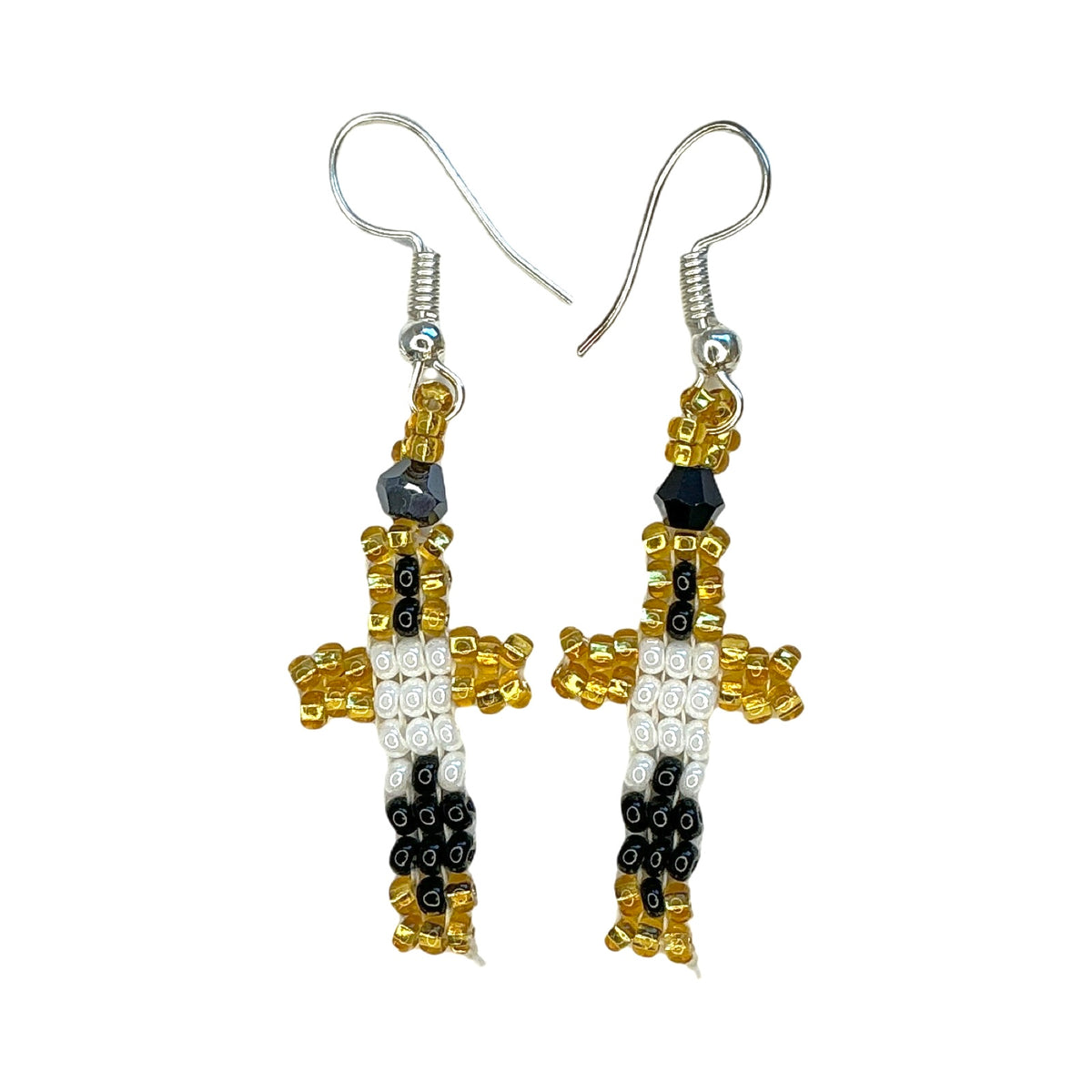 LZ Peyote Stitch Cross Earrings