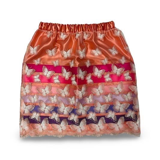 WL Girls Pink Overlay Ribbon Skirt