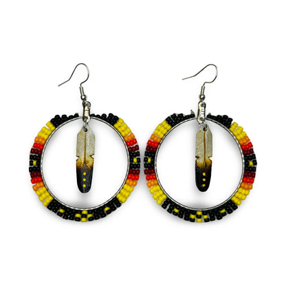 DYH 2" Feather & Bead Earrings