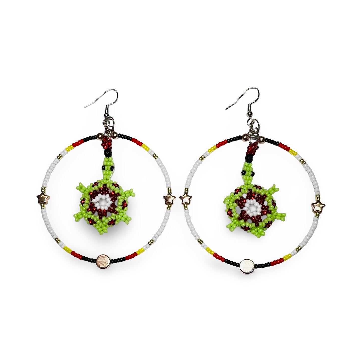 LZ Beaded Hoop w/ Turtle Earrings