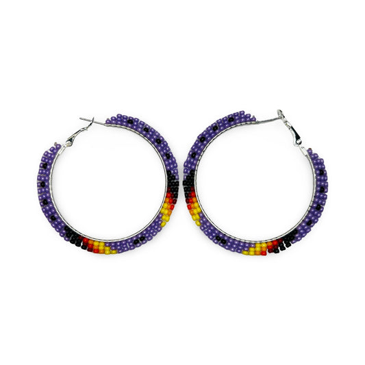 DYH 2.5" Beaded Hoop Earrings