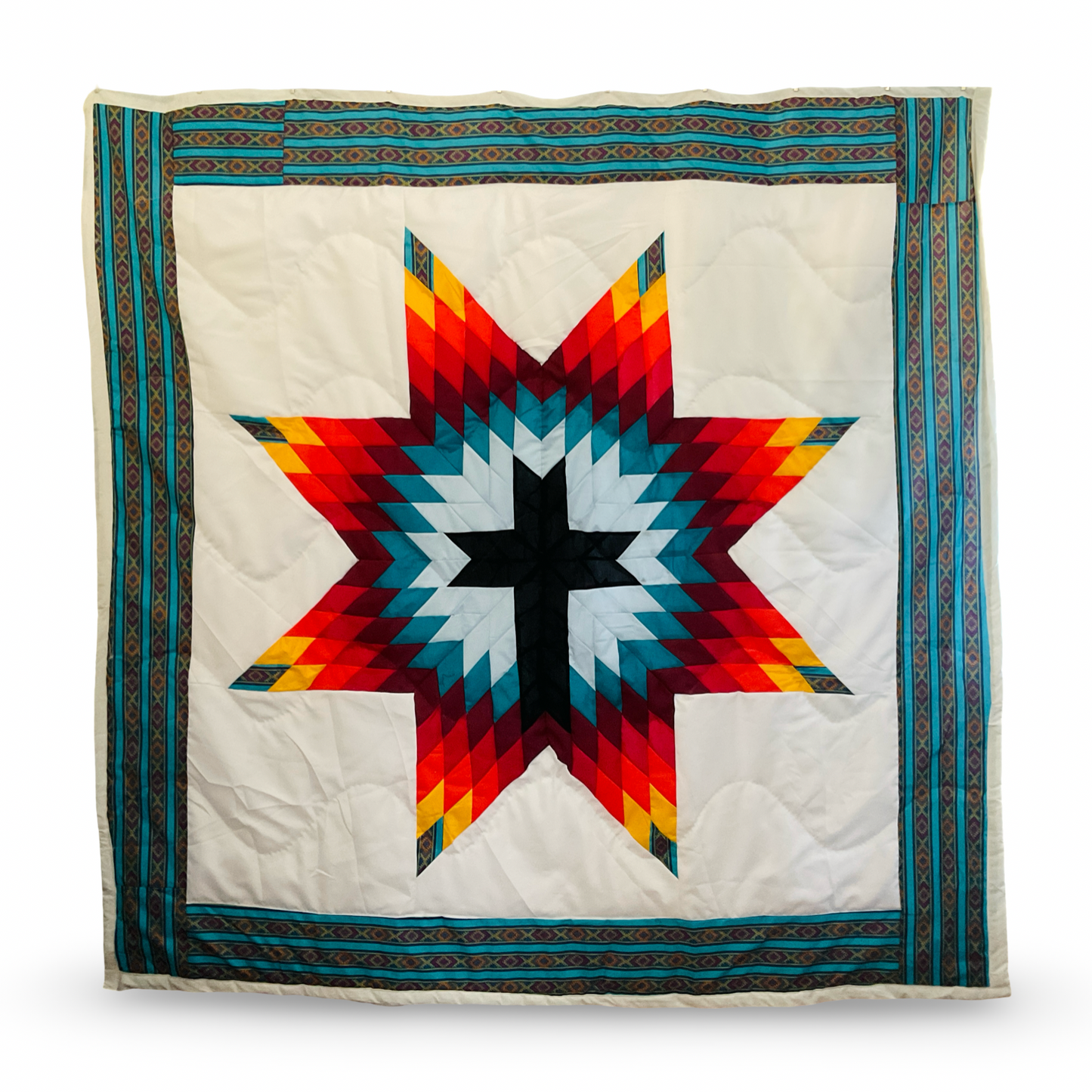 KHP Turquoise Cross Cotton Quen Star Quilt