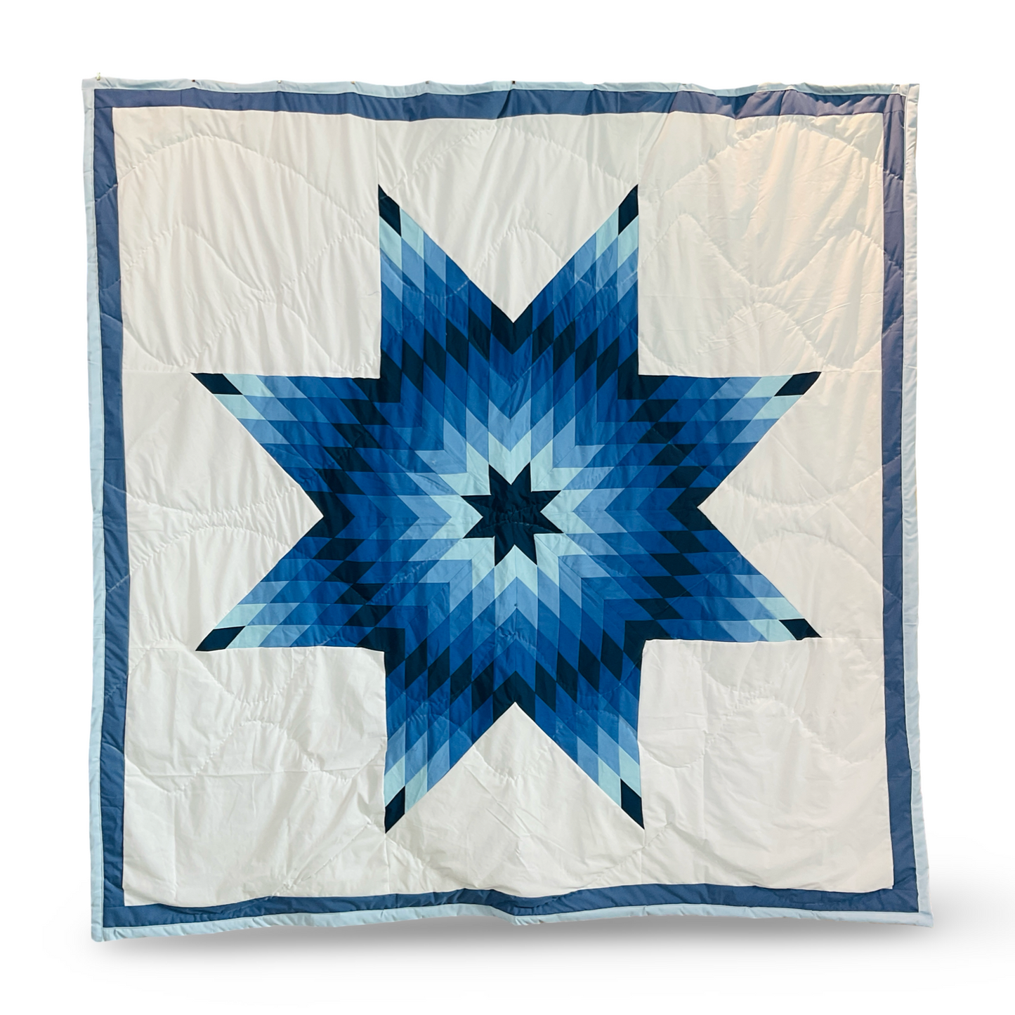 LB Muted Blue Queen Star Quilt