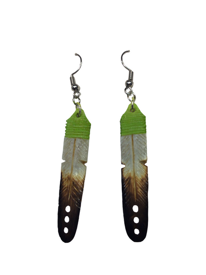 DYH Painted Top Feather Earrings