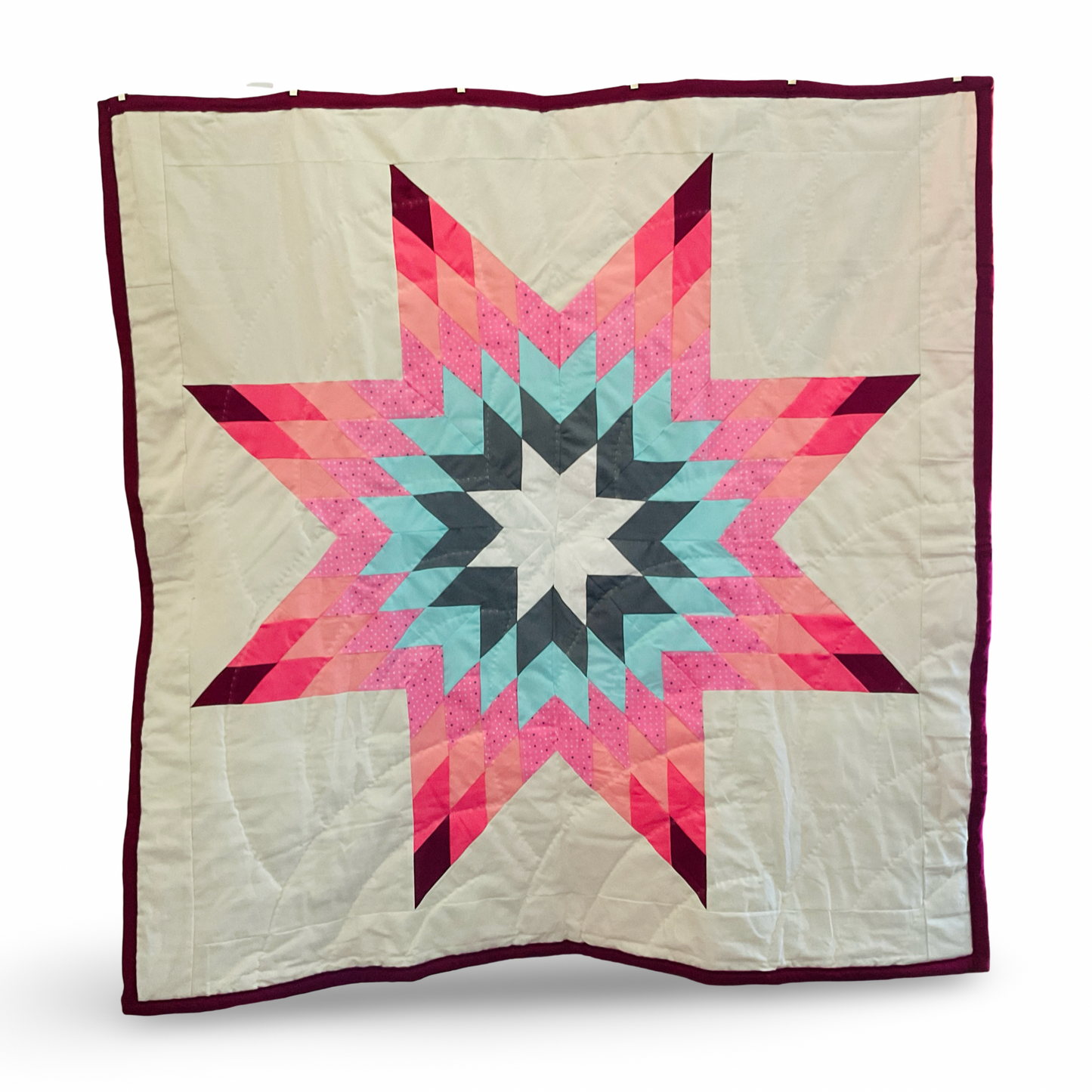 CEH Grey & Light Blue Baby Star Quilt