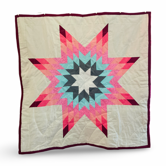 CEH Grey & Light Blue Baby Star Quilt