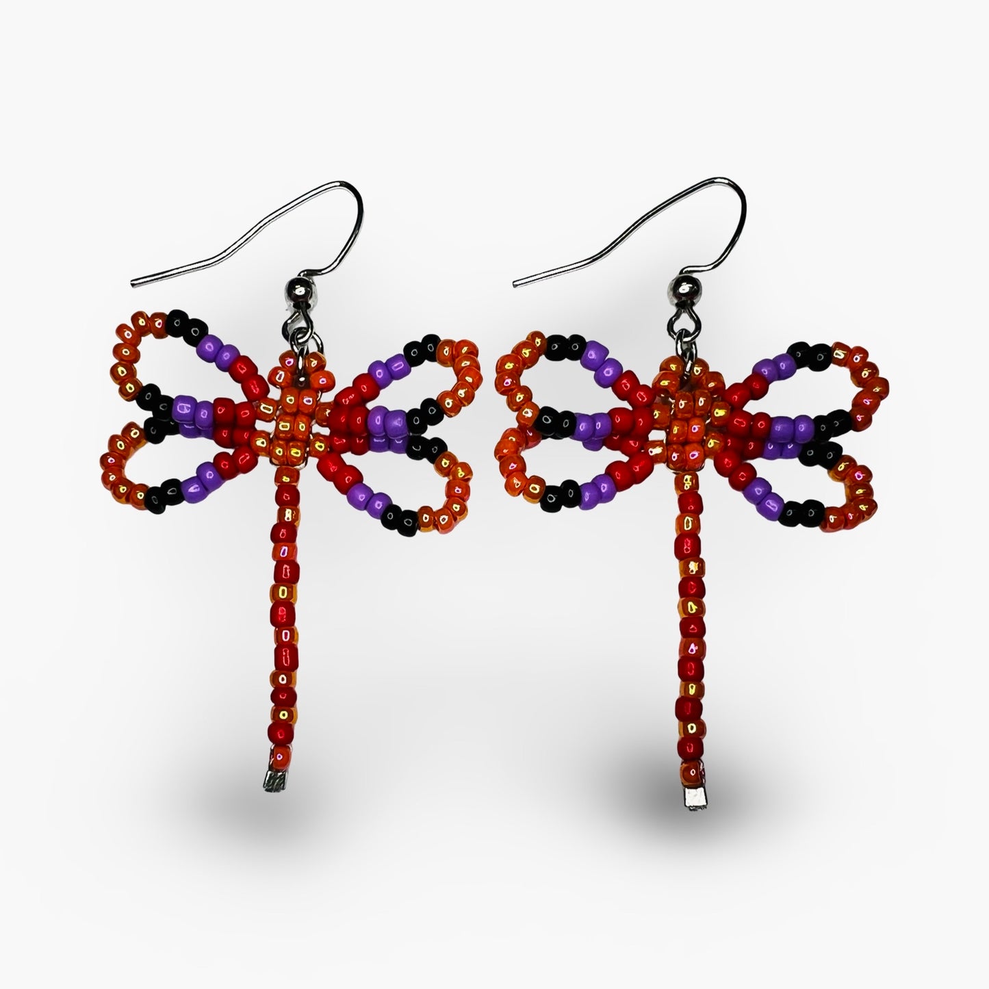 CWT Med Bead Dragonfly Earrings
