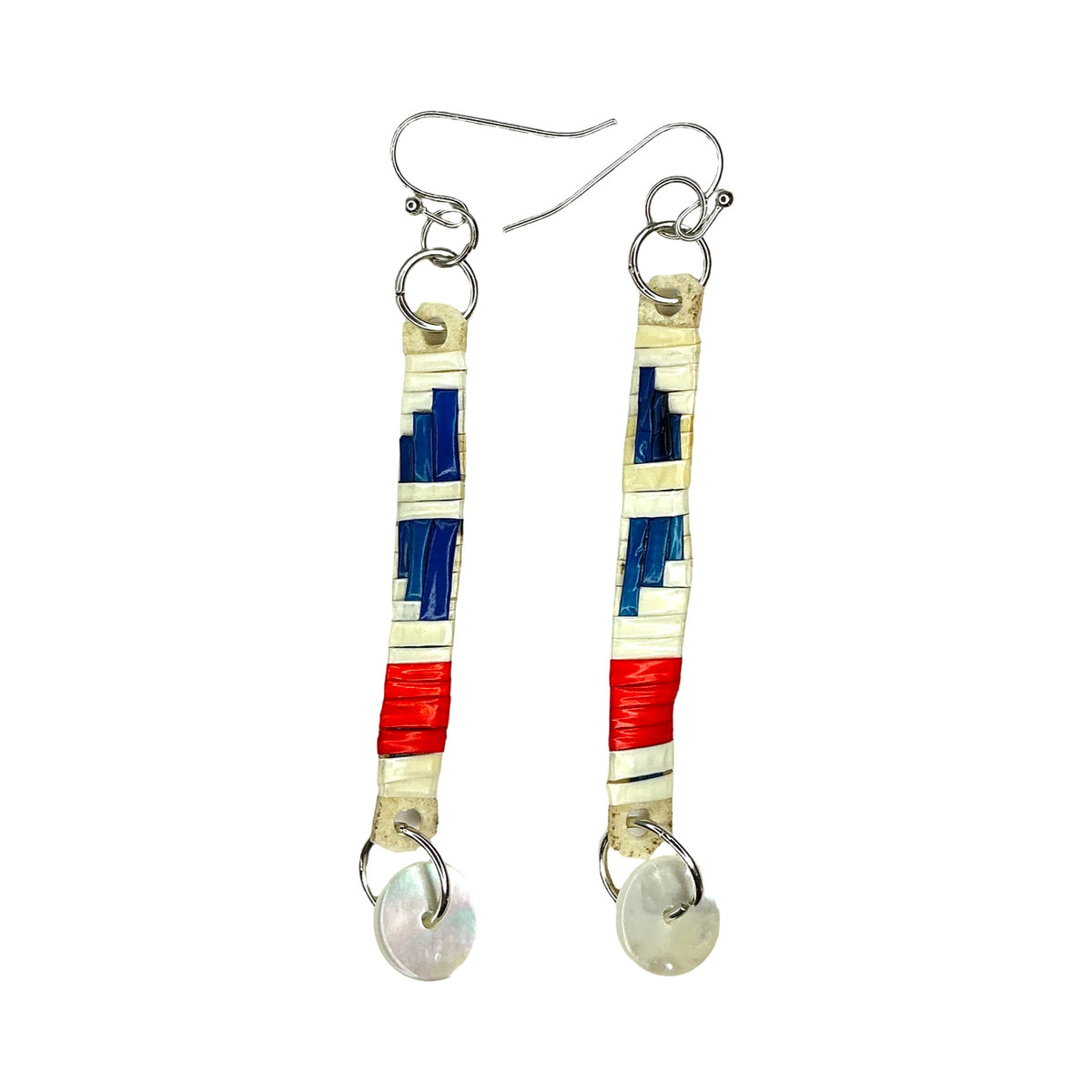 CRC Slat Mini Circle Abalone Quill Earrings