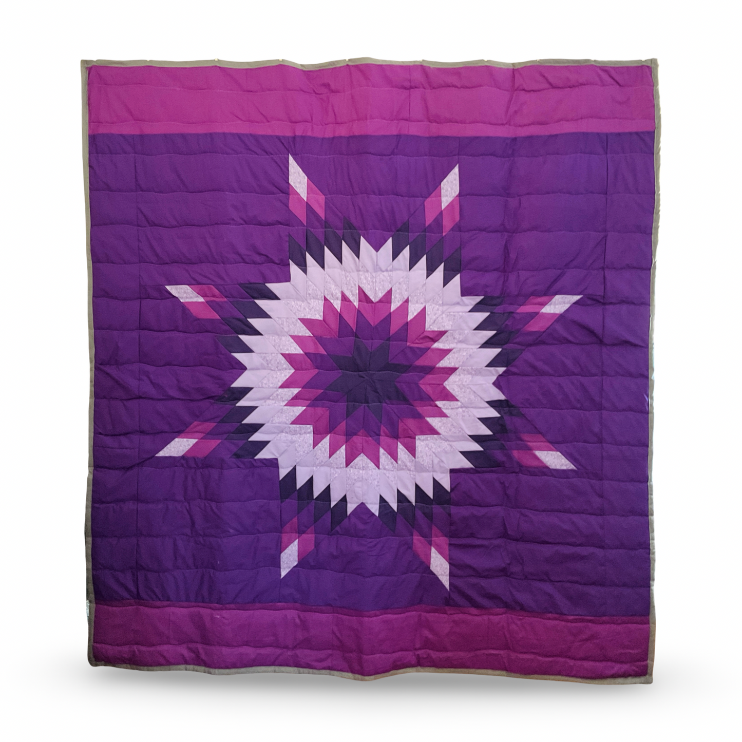 JBE Royal Purple Queen Cotton Star Quilt