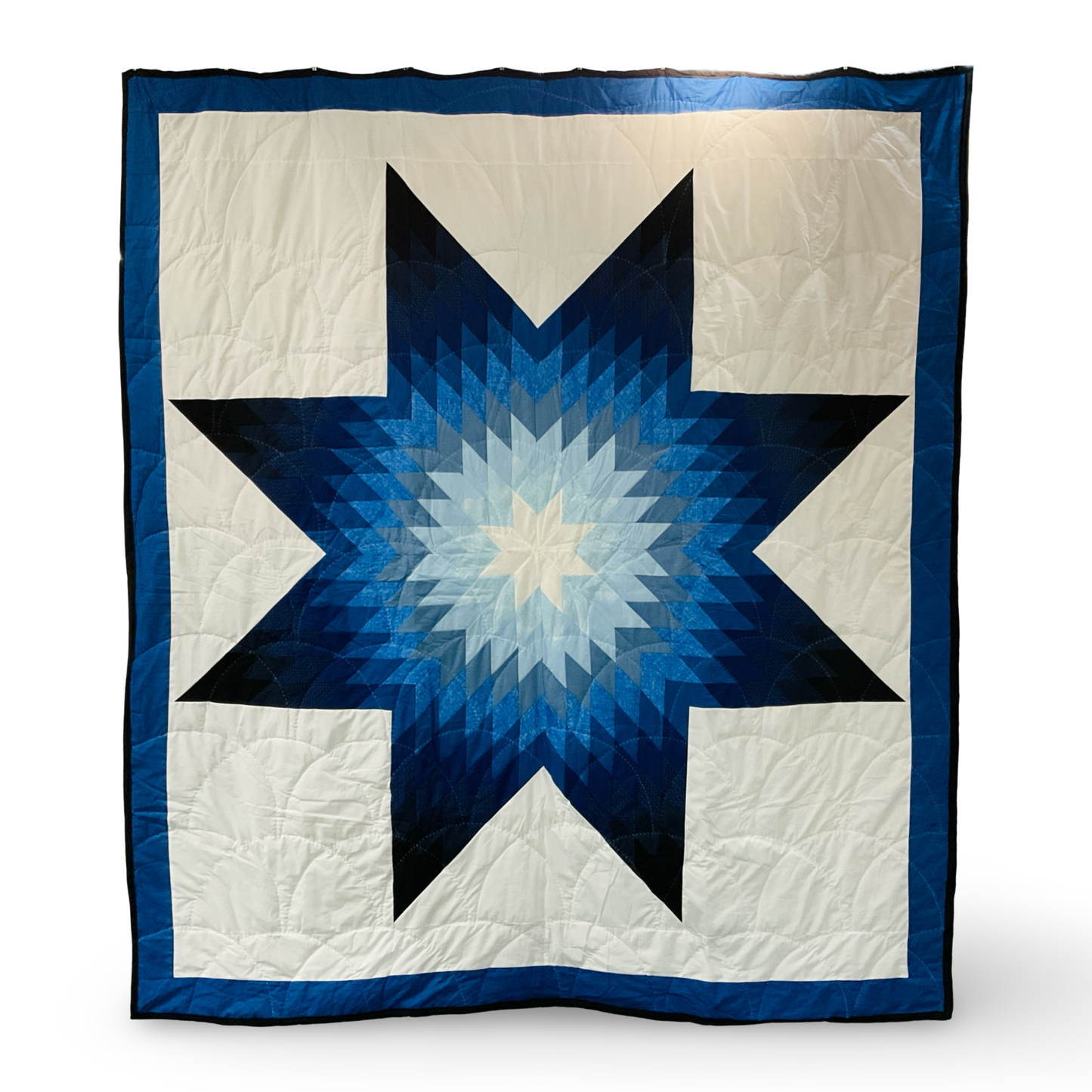 CEH Blue Denim Queen Star Quilt