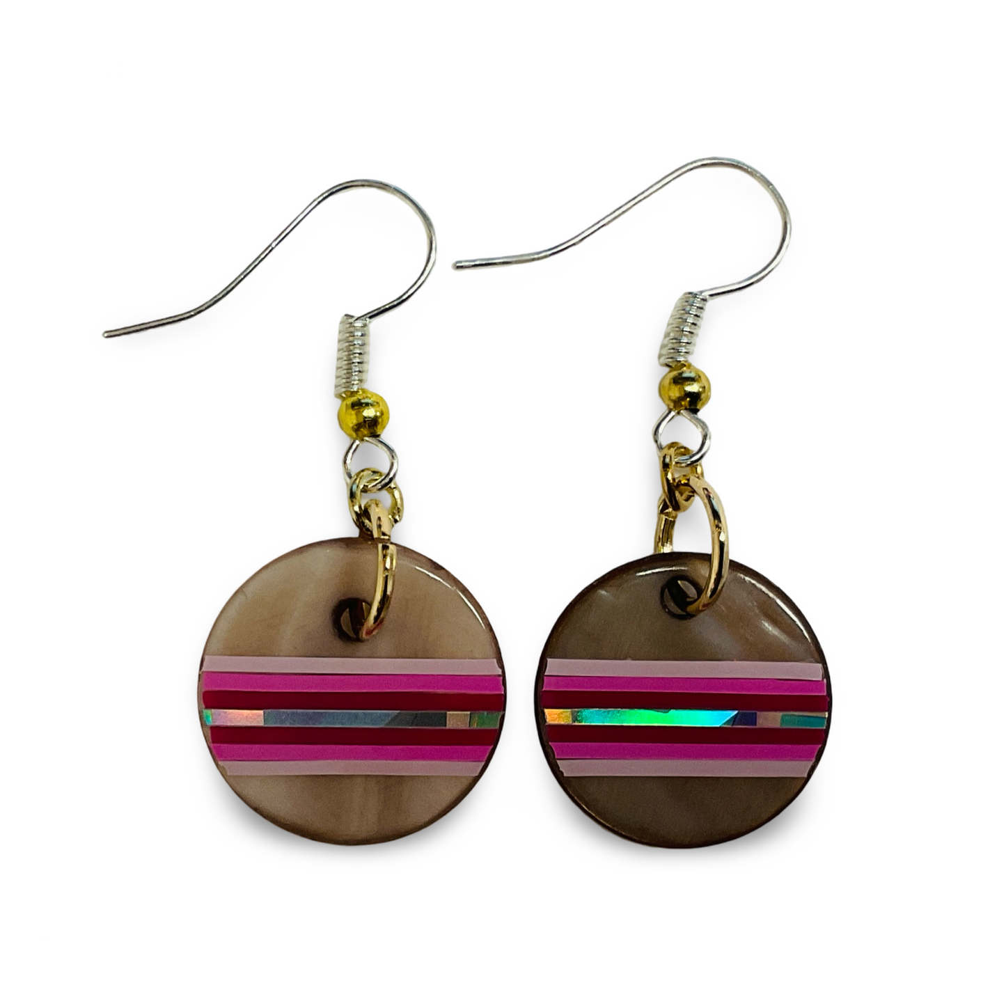 WW Vinyl Brown Abalone Earrings