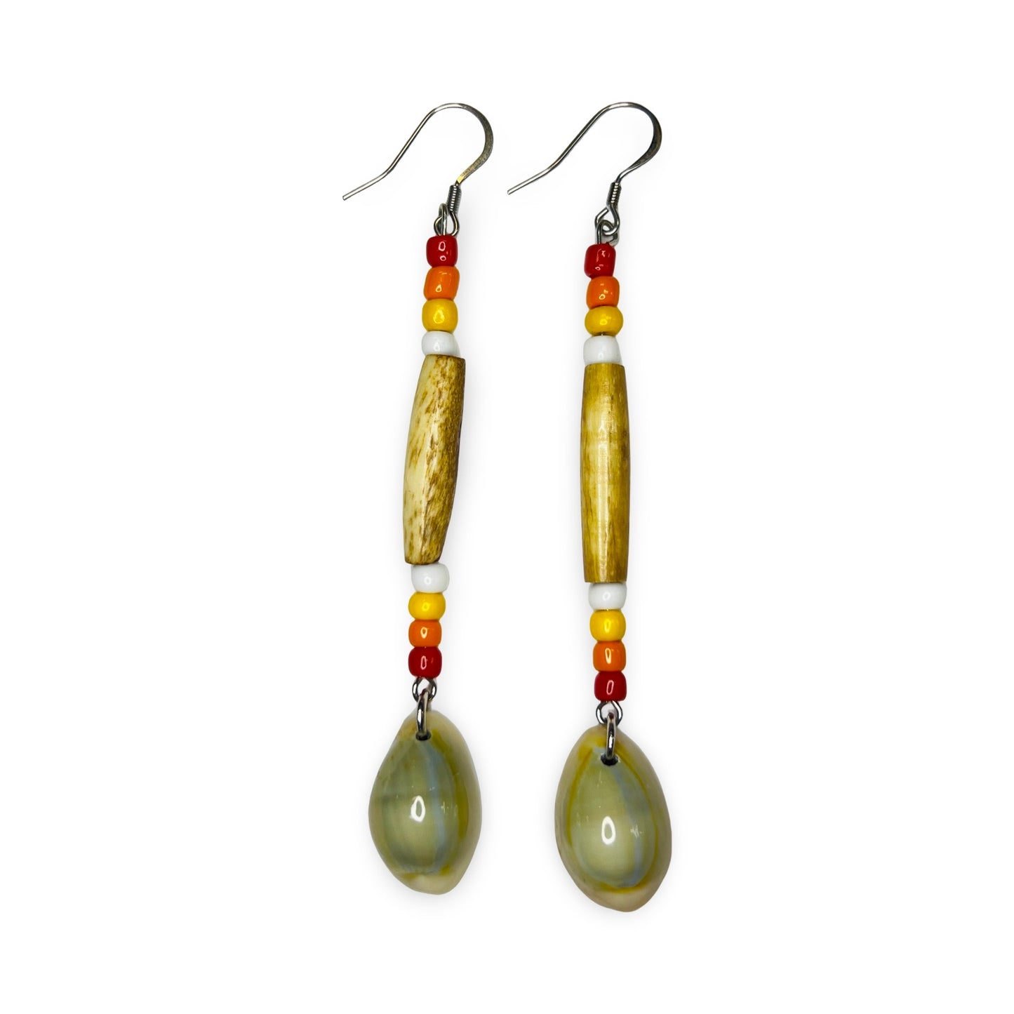 FH Hollow Bone & Shell Earrings