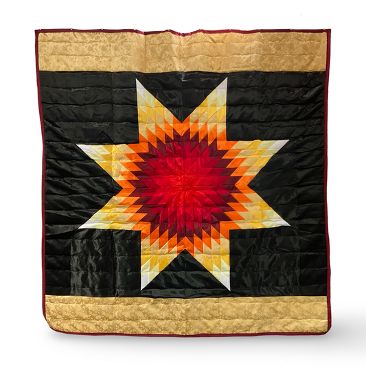 JBE Floral Sunburst Satin Queen Star Quilt