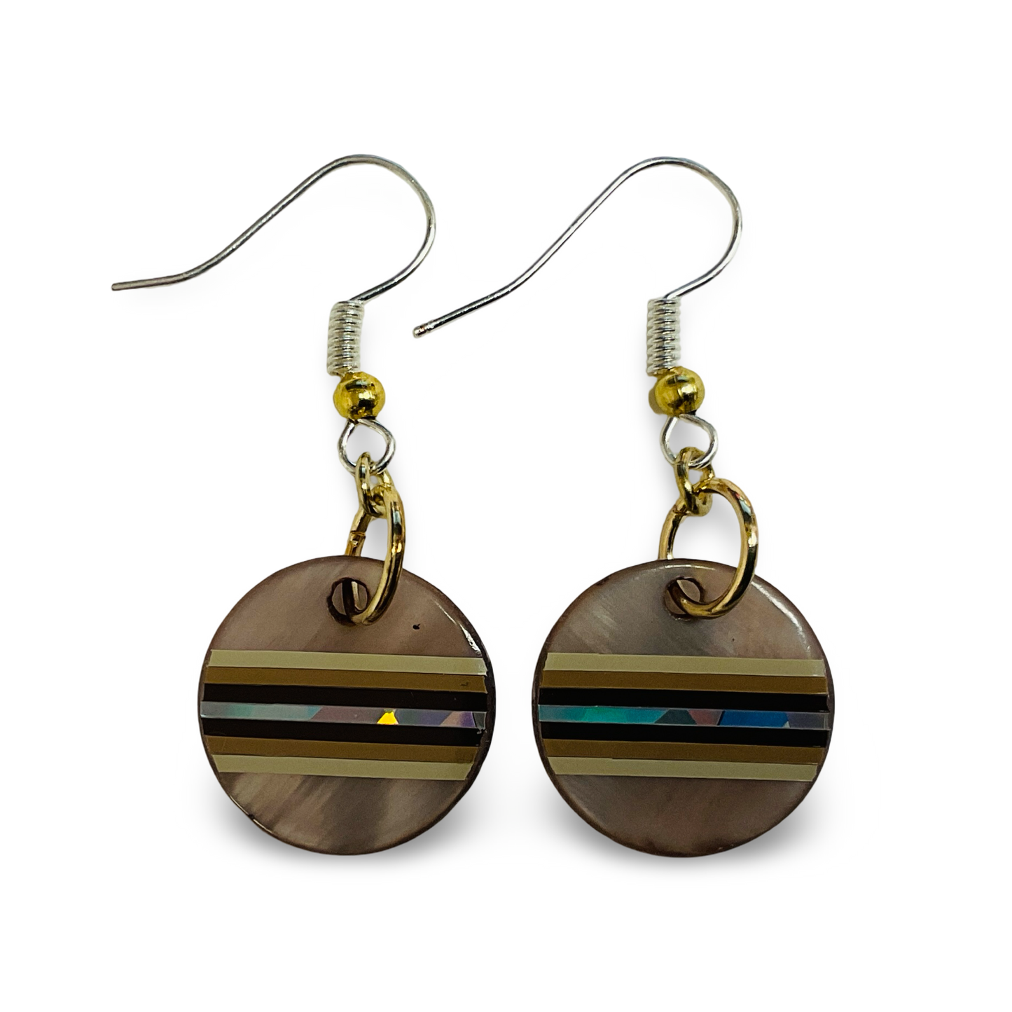 WW Vinyl Brown Abalone Earrings